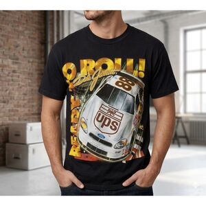 Dale Jarrett T Shirt UPS Nascar Mens Sz L Front/Back Tee Graphic Racing Vintage